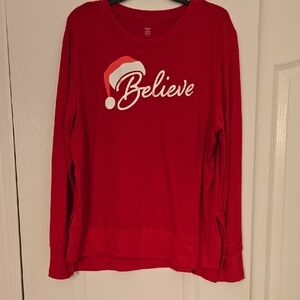 Holiday Time Bold Red Christmas Shirt. Never Worn